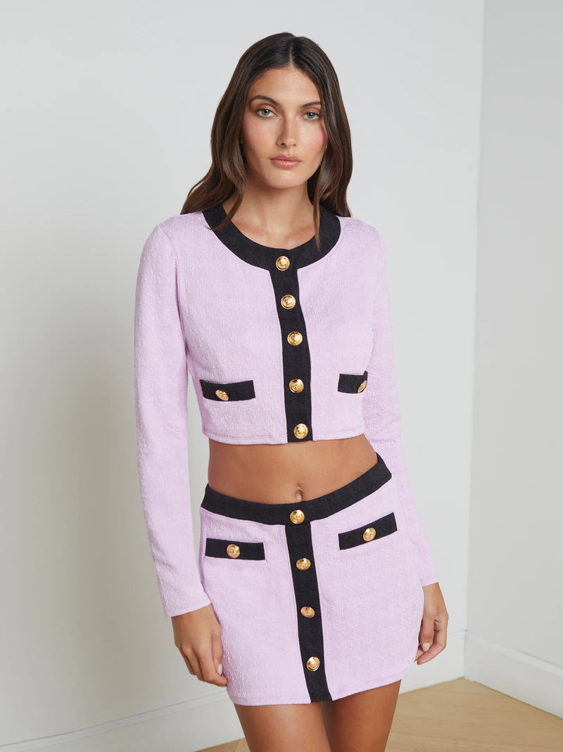 L'agence - Coco Colorblock Chic Mini Skirt - Light Violet