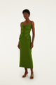 GREEN MONSTERA LEAF SLEEVELESS MAXI DRESS