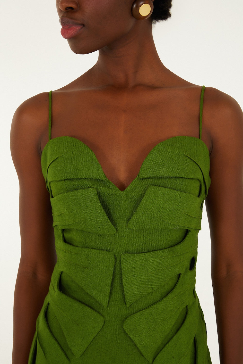 Farm Rio - Monstera Leaf Sleeveless Linen Maxi Dress