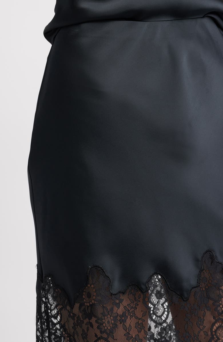 Loveshackfancy - Ilene Satin & Lace Skirt - Black