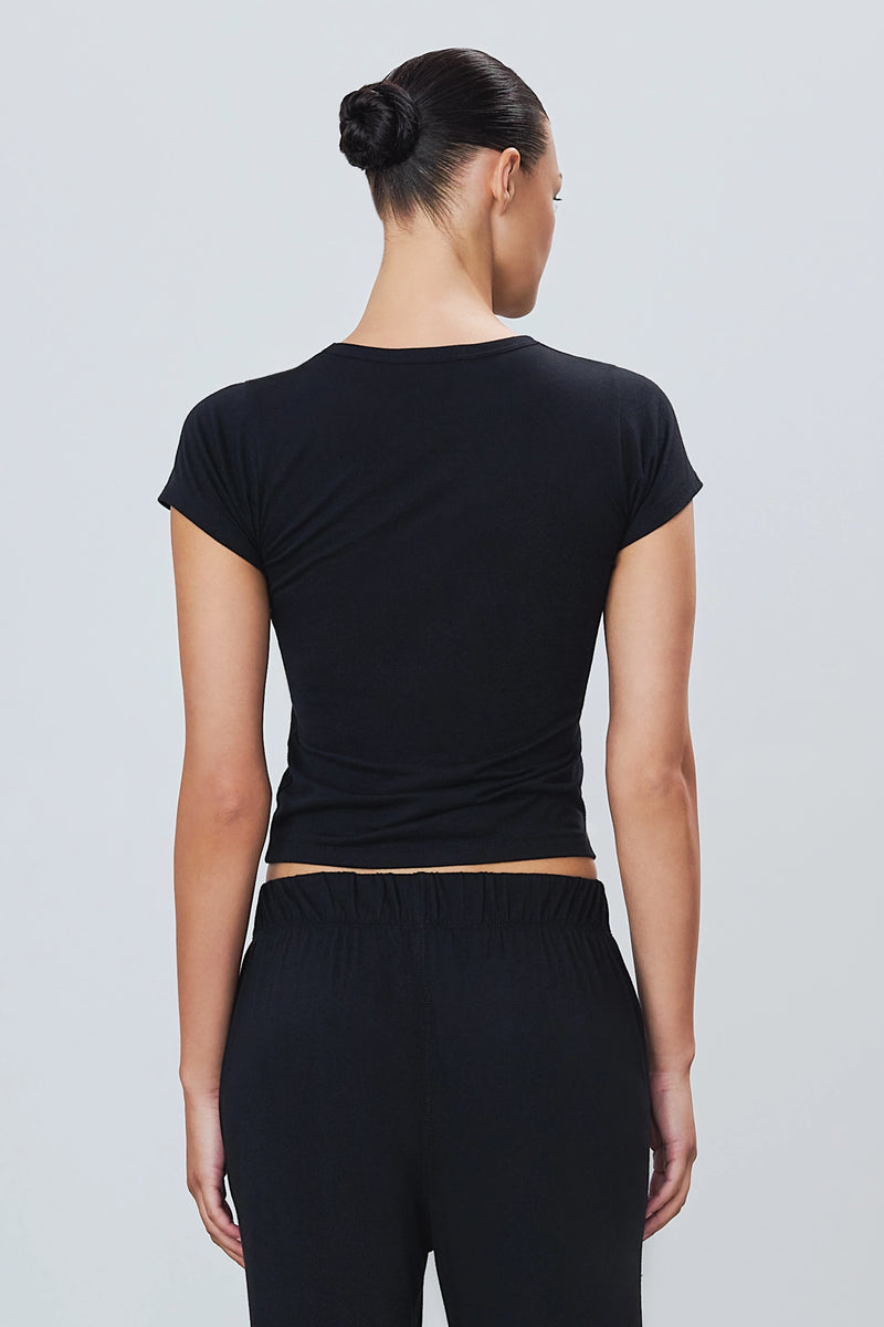 Eterne - Fitted Crewneck Short Sleeve T-Shirt - Black