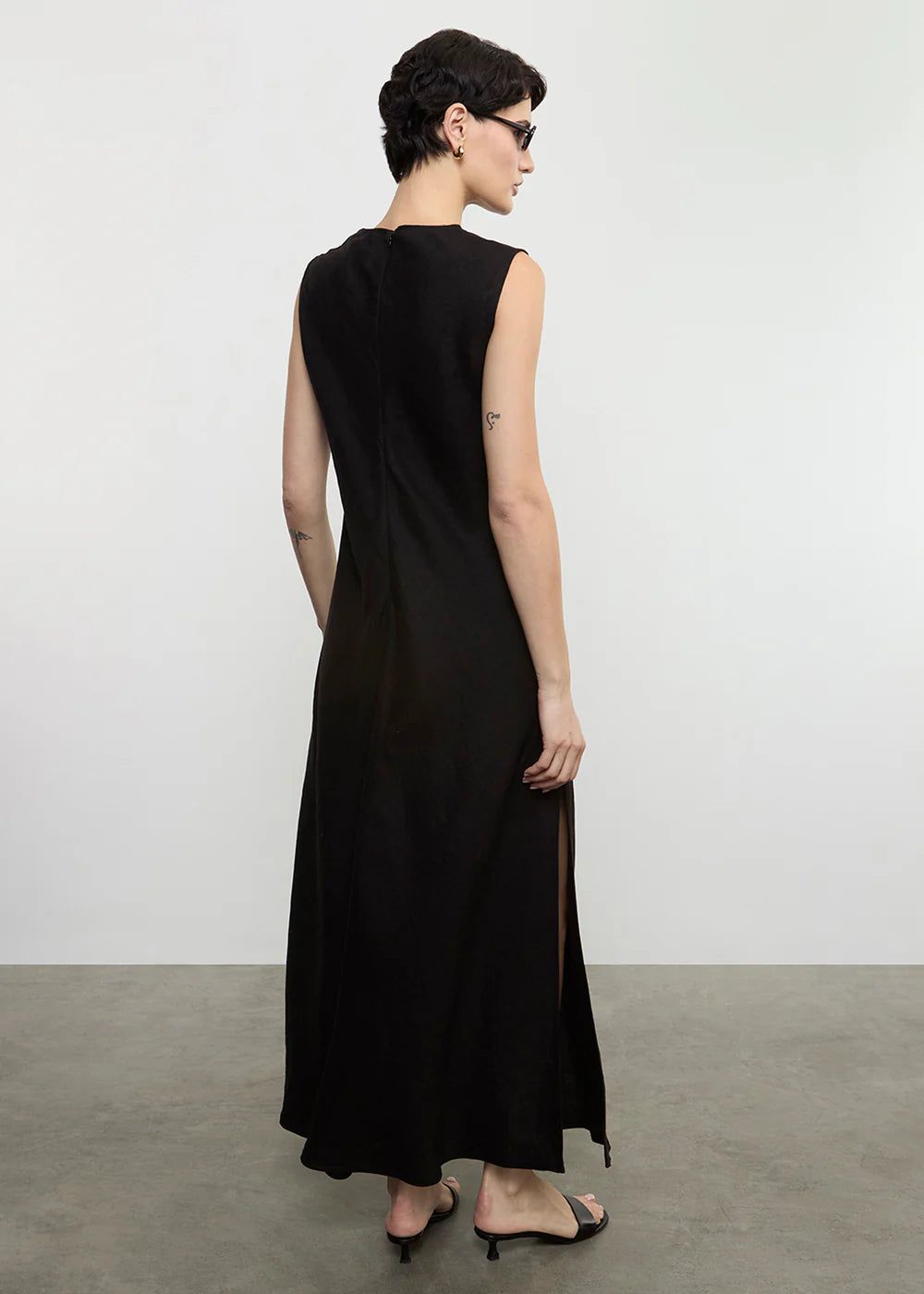 linen blend off the shoulder dress UT2506475 AZZURRA OFF THE SHOULDER DRESS, JACARANDA / S main image 0