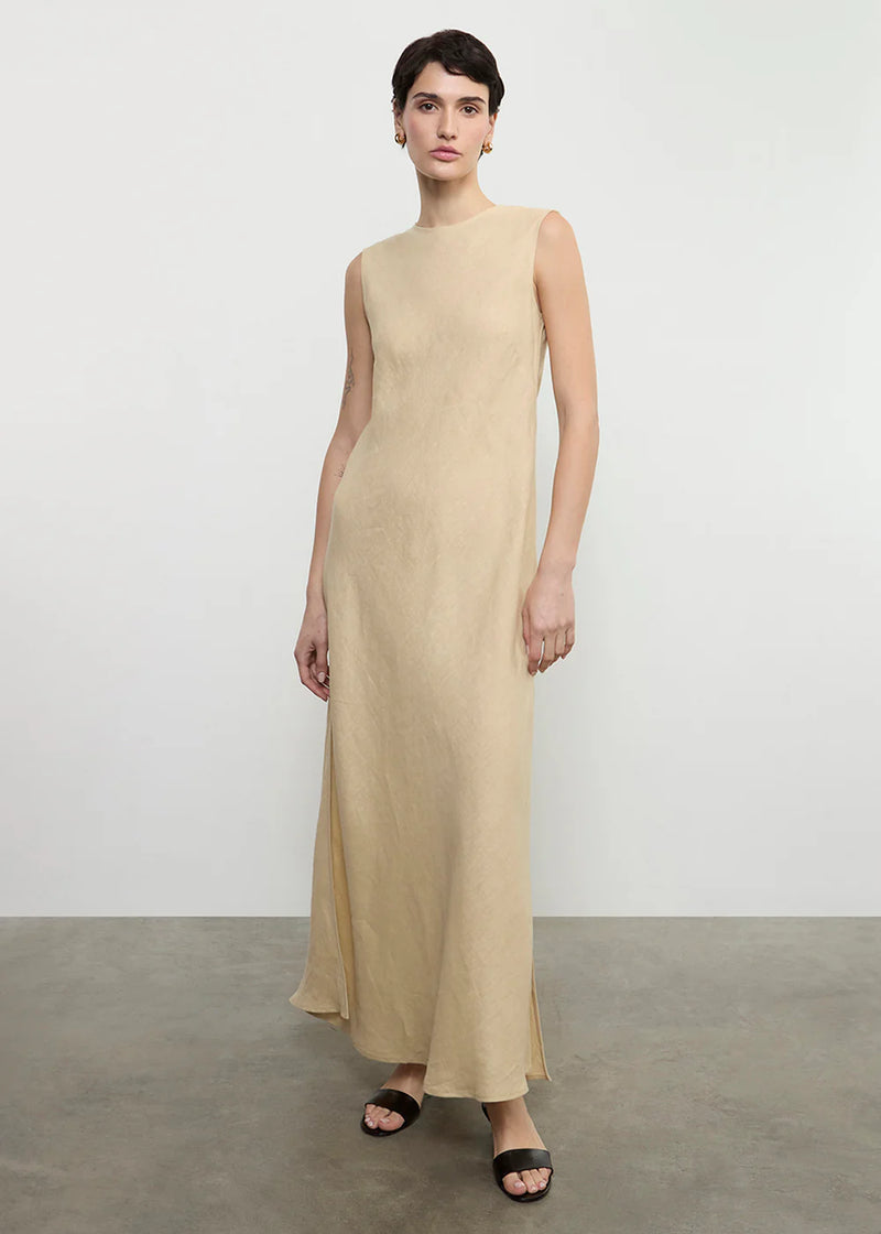 Linen Bias Sheath Dress | Blonde 0 Linen Bias Sheath Dress | Blonde 0