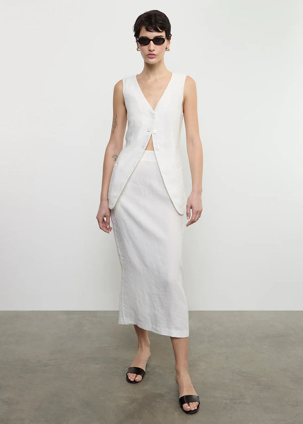 Enza Costa - Linen Pencil Skirt - Undyed