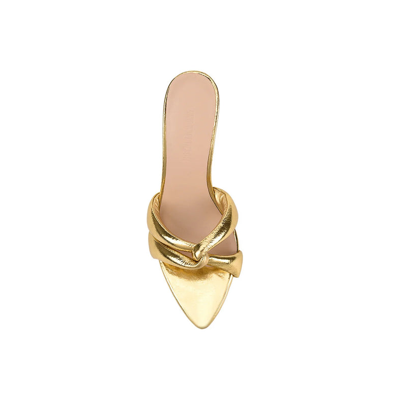 Lana Wilkinson - Mae Leather Mule - Gold Metallic