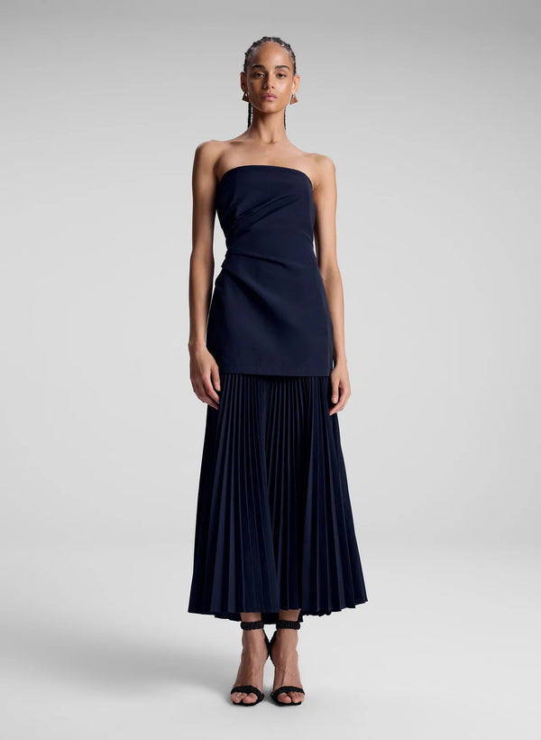 A.L.C - Austin Strapless Pleated Dress - Black