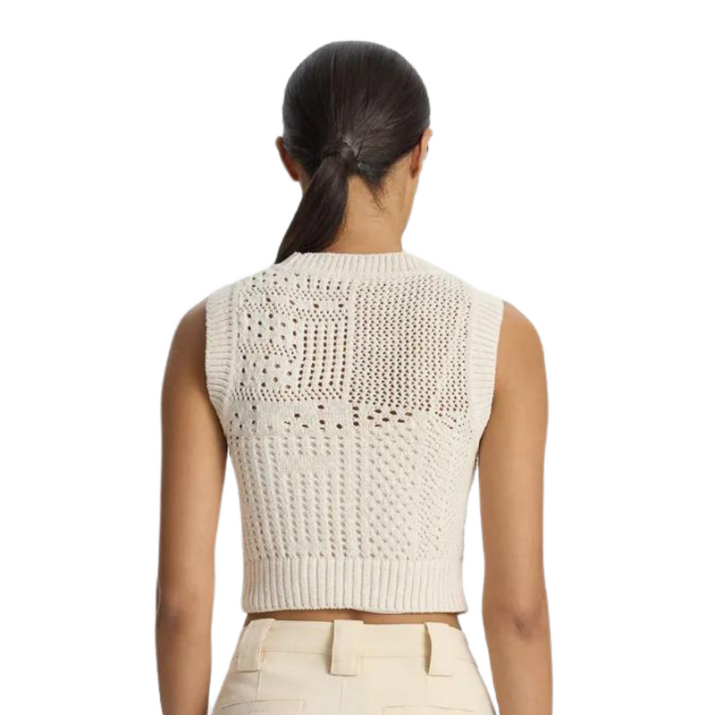 A.L.C -  Sawyer Crochet Top - Bone/Cream