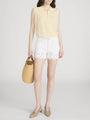 Frame - The Eyelet Hang Short Long - White