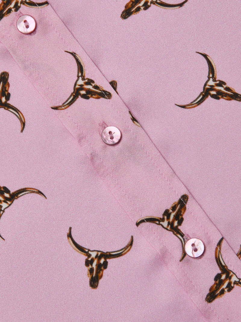 L'agence - Dani Silk Blouse -  Blush/Bronze Bulls Head