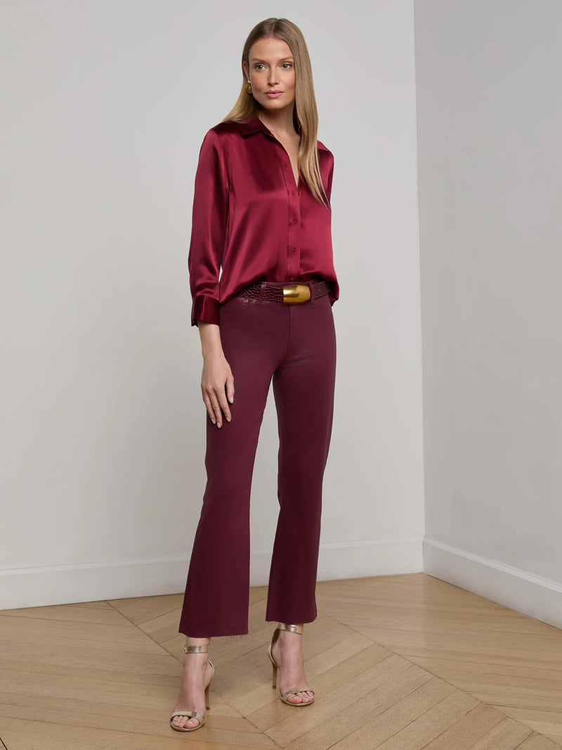 L'agence - Dani Silk Blouse - Black Cherry