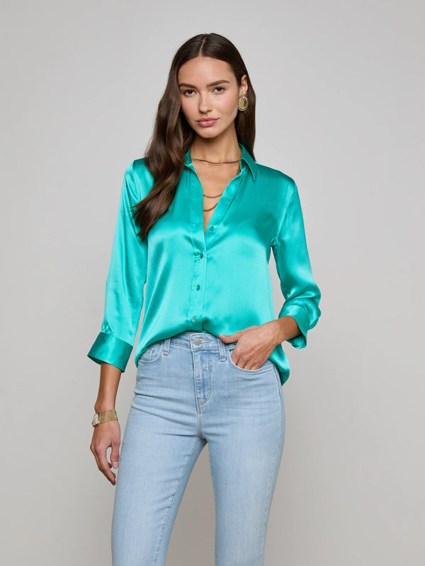 L'agence - Dani Silk Blouse - Pool Blue