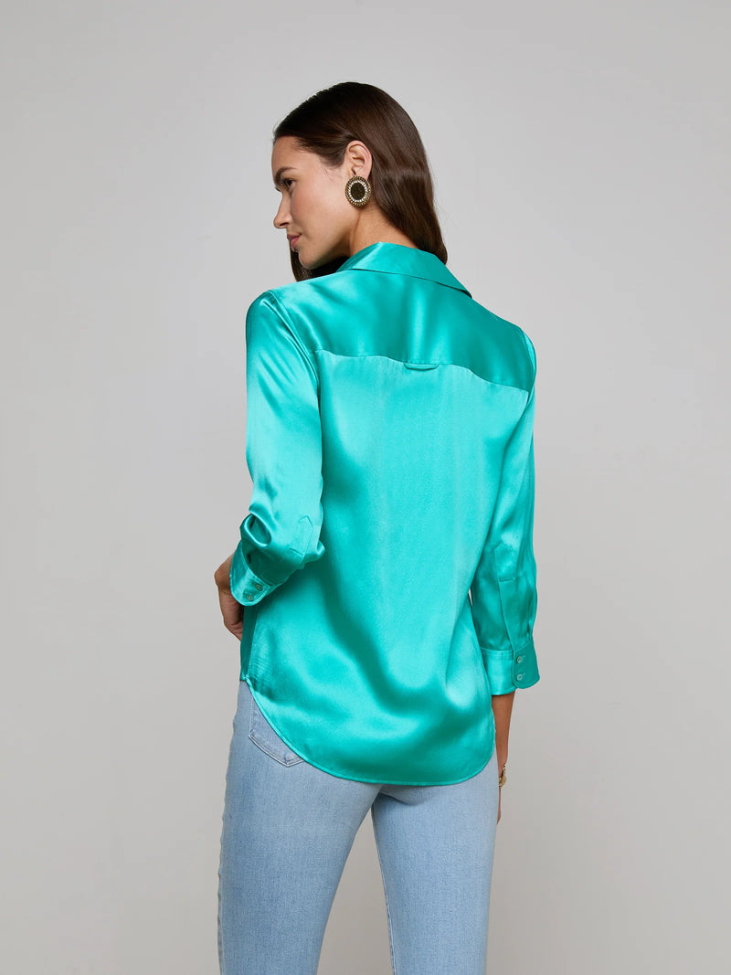 L'agence - Dani Silk Blouse - Pool Blue