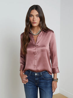 L’agence - Dani Silk Blouse - Mauve Rose