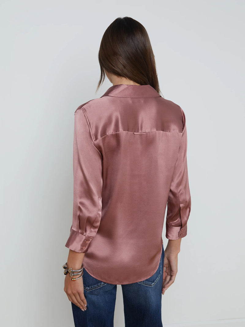 L’agence - Dani Silk Blouse - Mauve Rose