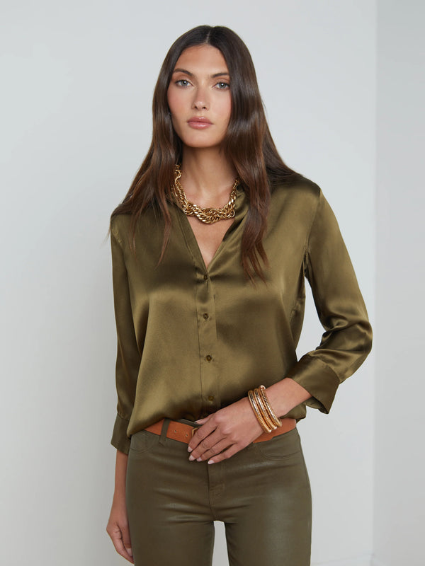 L’agence - Dani Silk Blouse - Pine