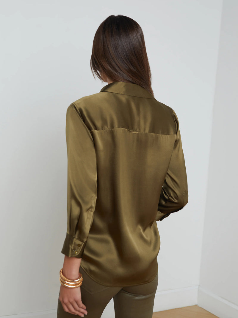 L’agence - Dani Silk Blouse - Pine