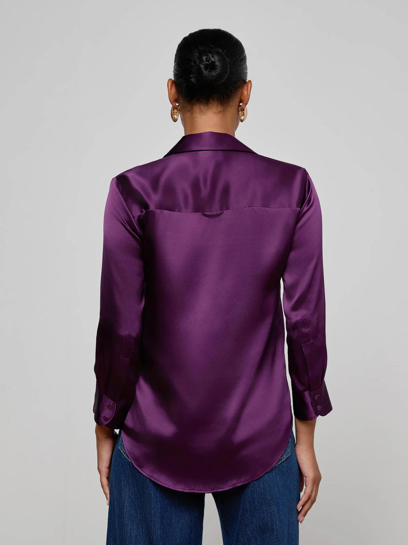L'agence - Dani Silk Blouse - Medium Violet