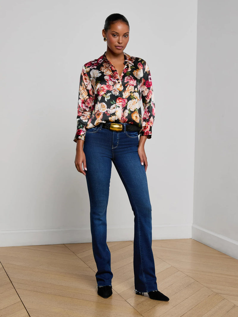 L'agence - Dani Silk Blouse - Multi Cluster Floral