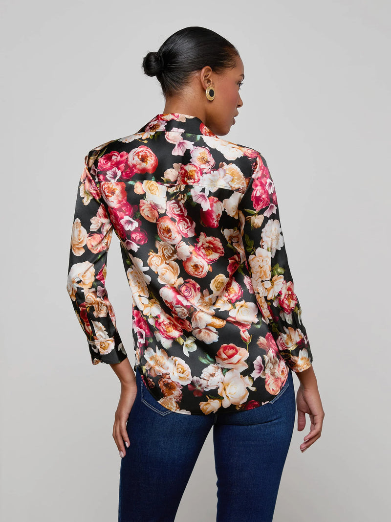 L'agence - Dani Silk Blouse - Multi Cluster Floral
