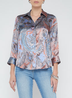 L’agence - Dani Silk Blouse - Periwinkle Multi French Paisley