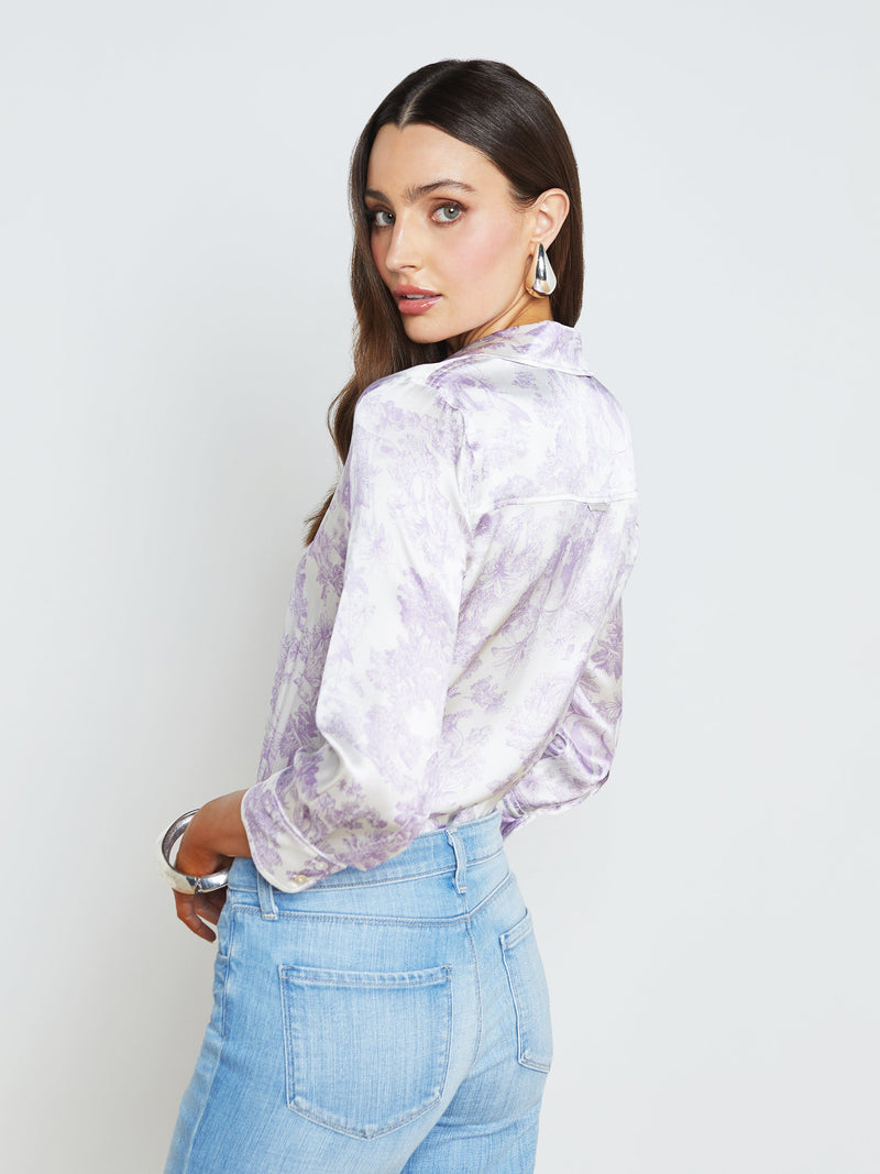 L’agence - Dani 3/4 Sleeve Blouse -  Lilac/White Tropical Toile