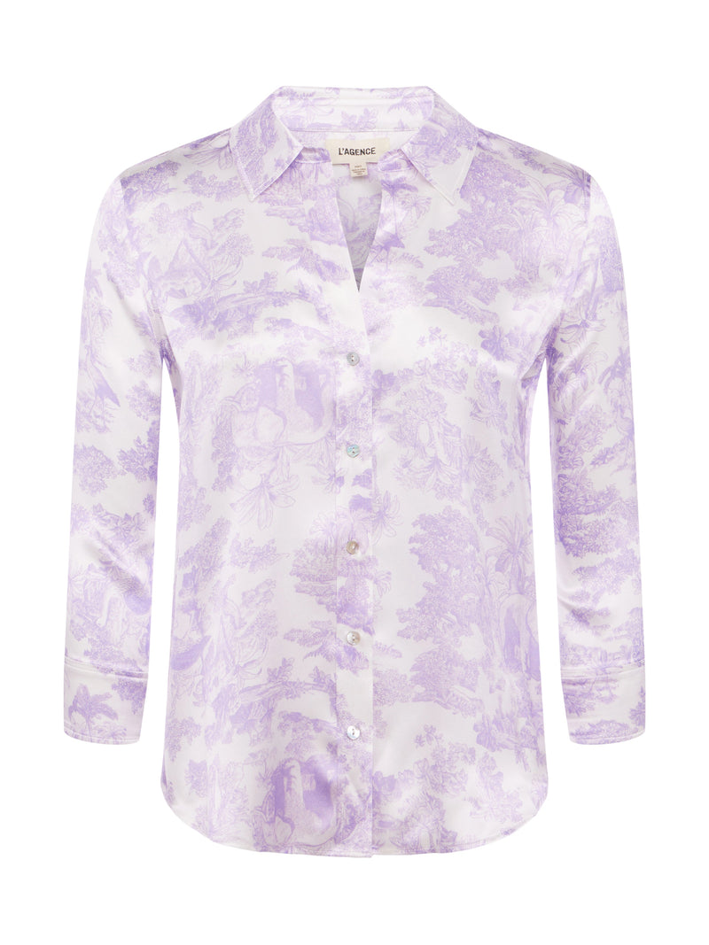 L’agence - Dani 3/4 Sleeve Blouse -  Lilac/White Tropical Toile