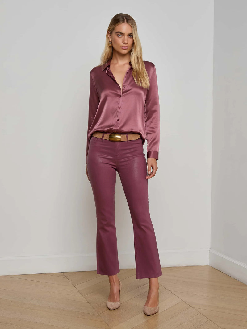 L'agence - Tyler Silk Blouse - Dark Mauve