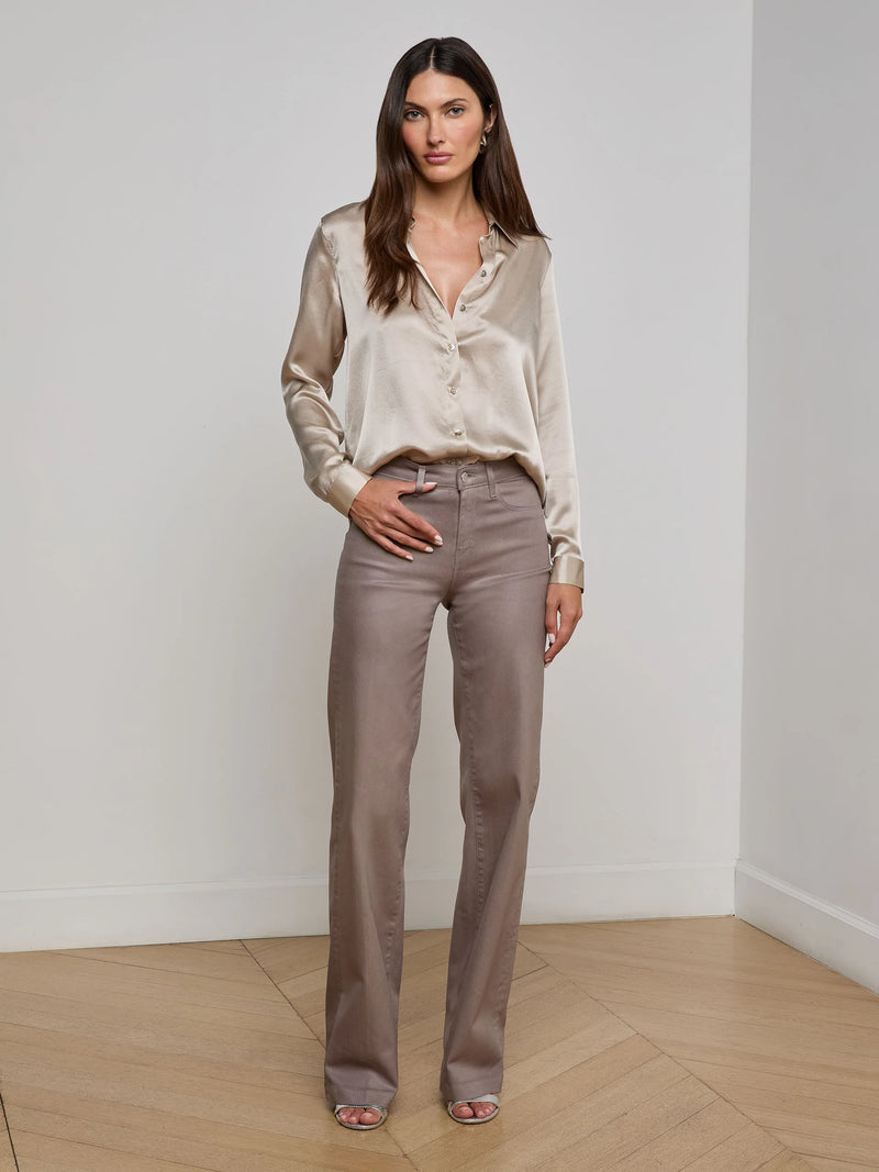 L'agence - Tyler Silk Blouse - Smoke Grey