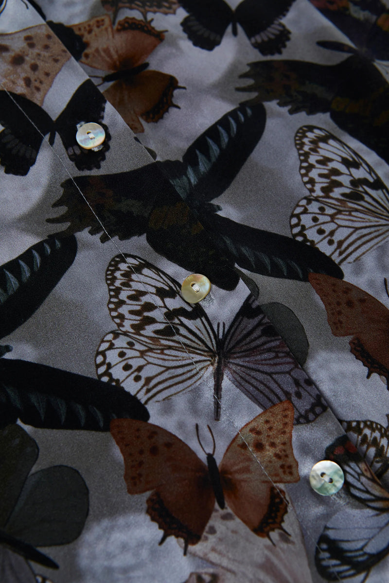 L'agence - Tyler Silk Blouse -  Multi Dark Butterfly