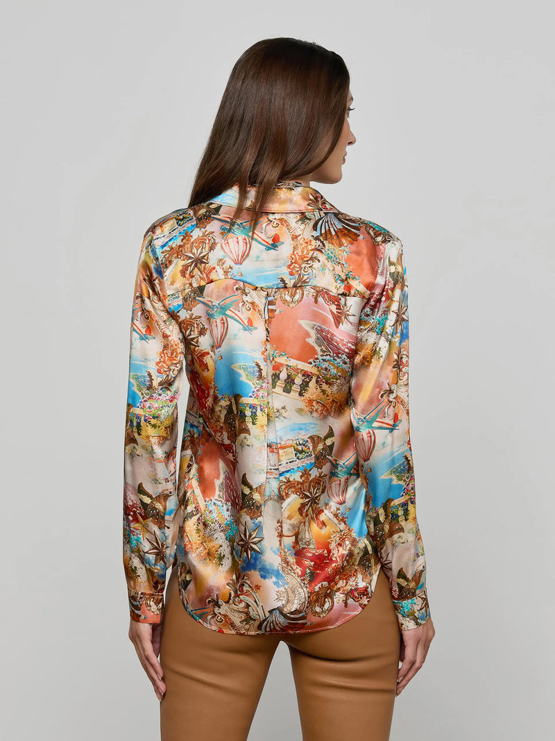 L'agence - Tyler Silk Blouse - Multi Collage