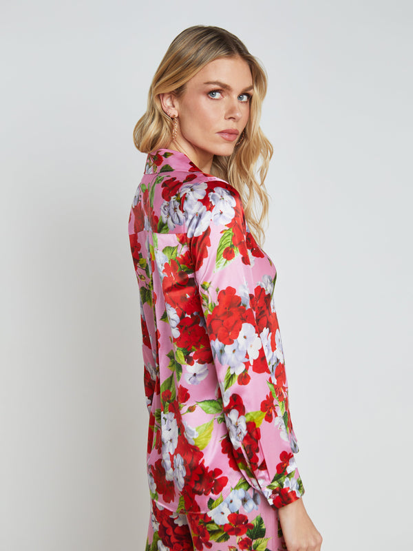 L’agence - Tyler Silk Blouse - CottonCandy Multi Hydrangea