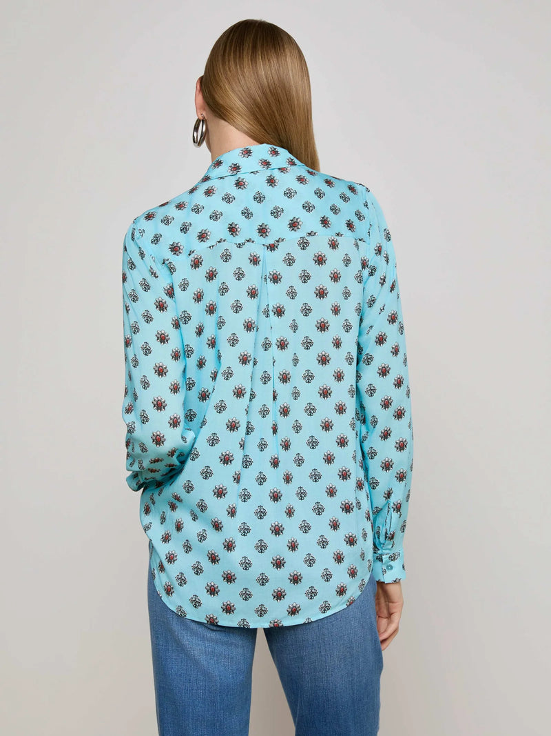 L'agence - Holly Blouse - Light Turquoise/Coral Stone Foula