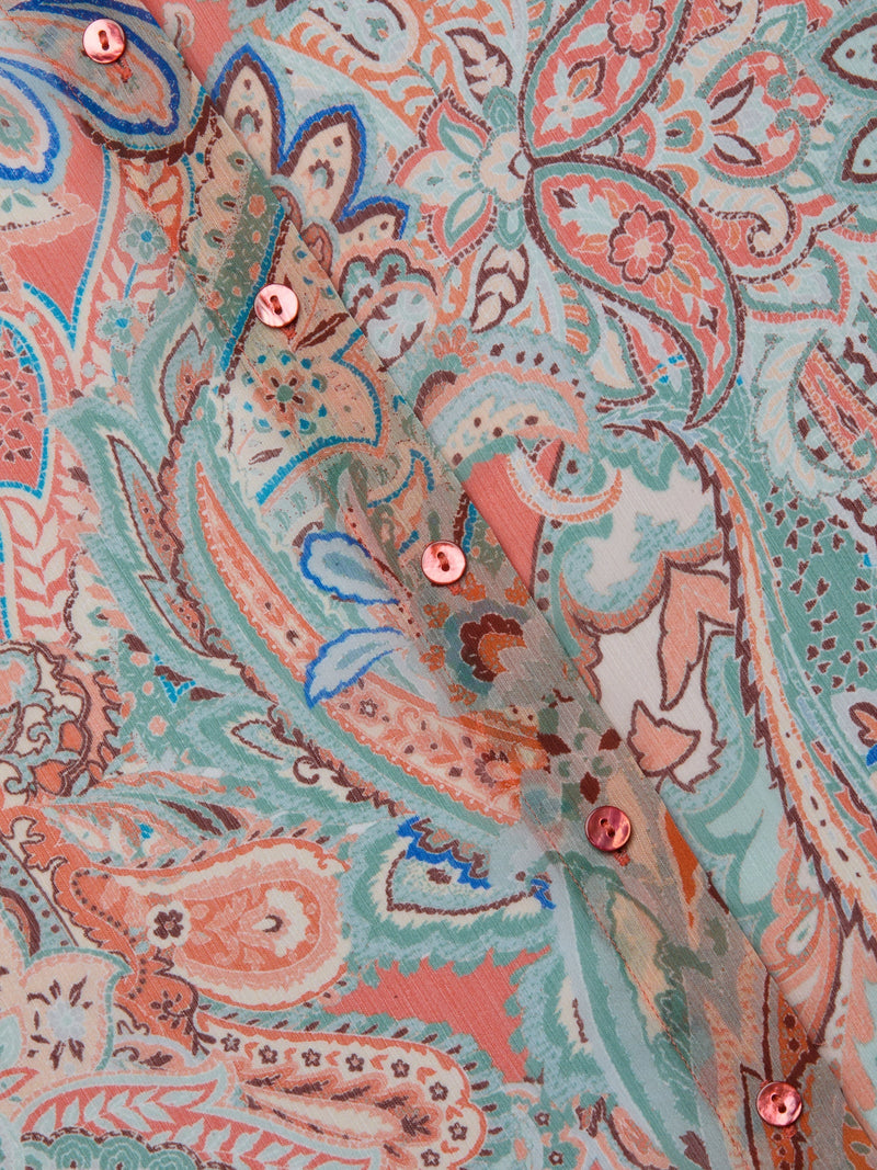 L'agence - Laurent Paisley Blouse - Orange/Light Blue Traditional Paisley