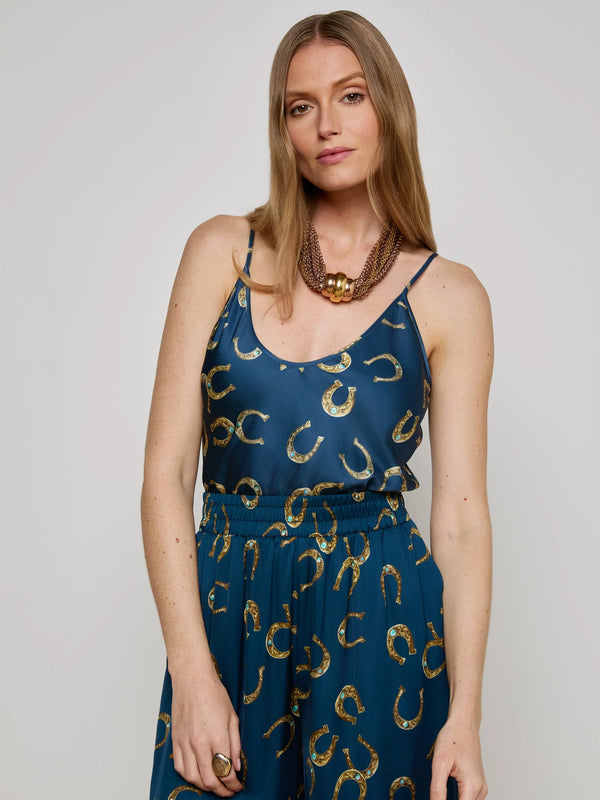 L'agence - Lexi Satin Camisole - Midnight Multi Horseshoe