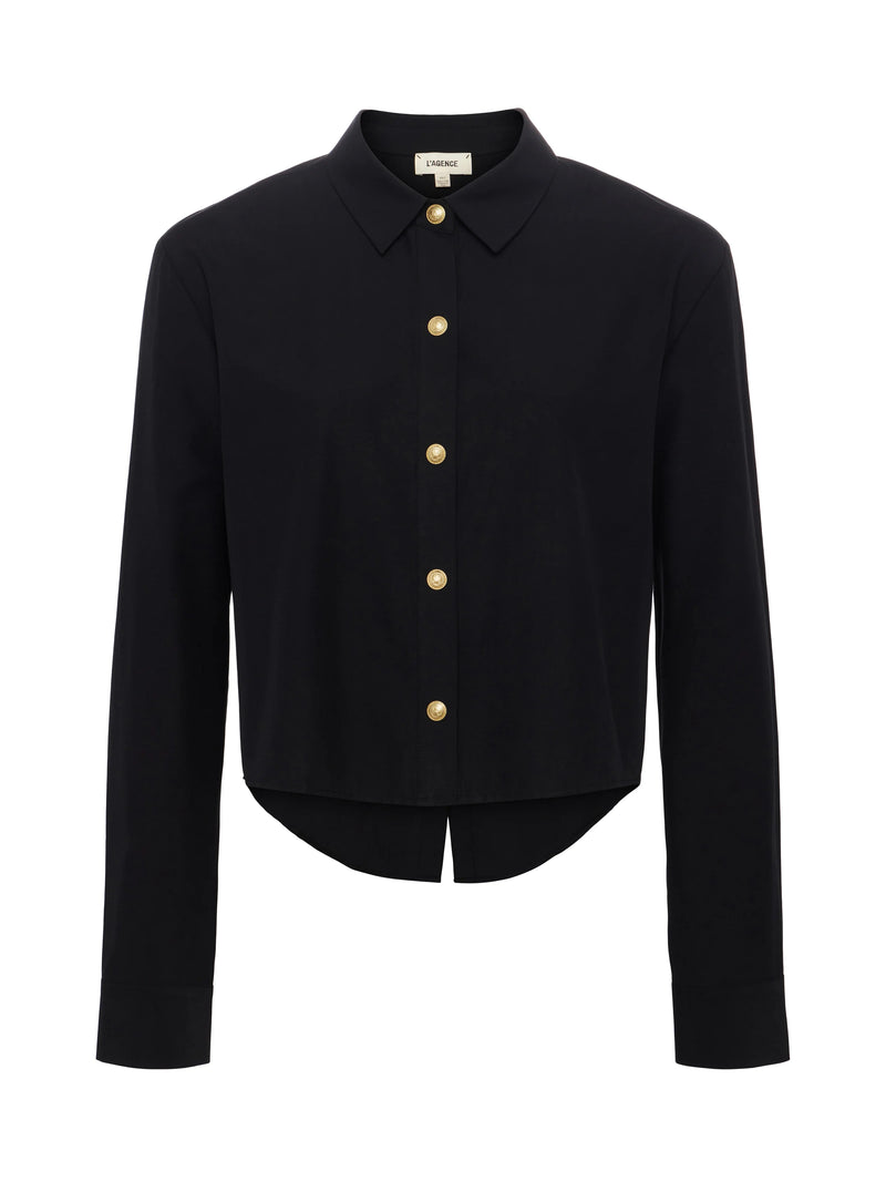 L’agence - Cosette Button Down Shirt - Black/Gold