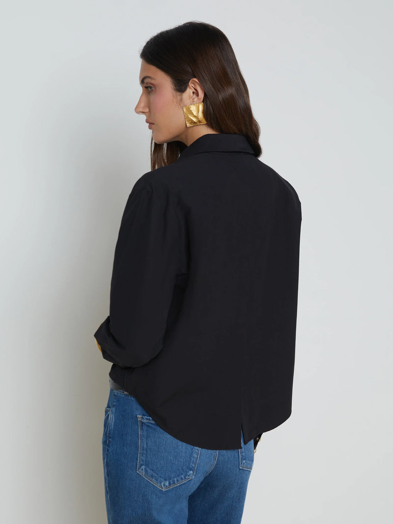 L’agence - Cosette Button Down Shirt - Black/Gold