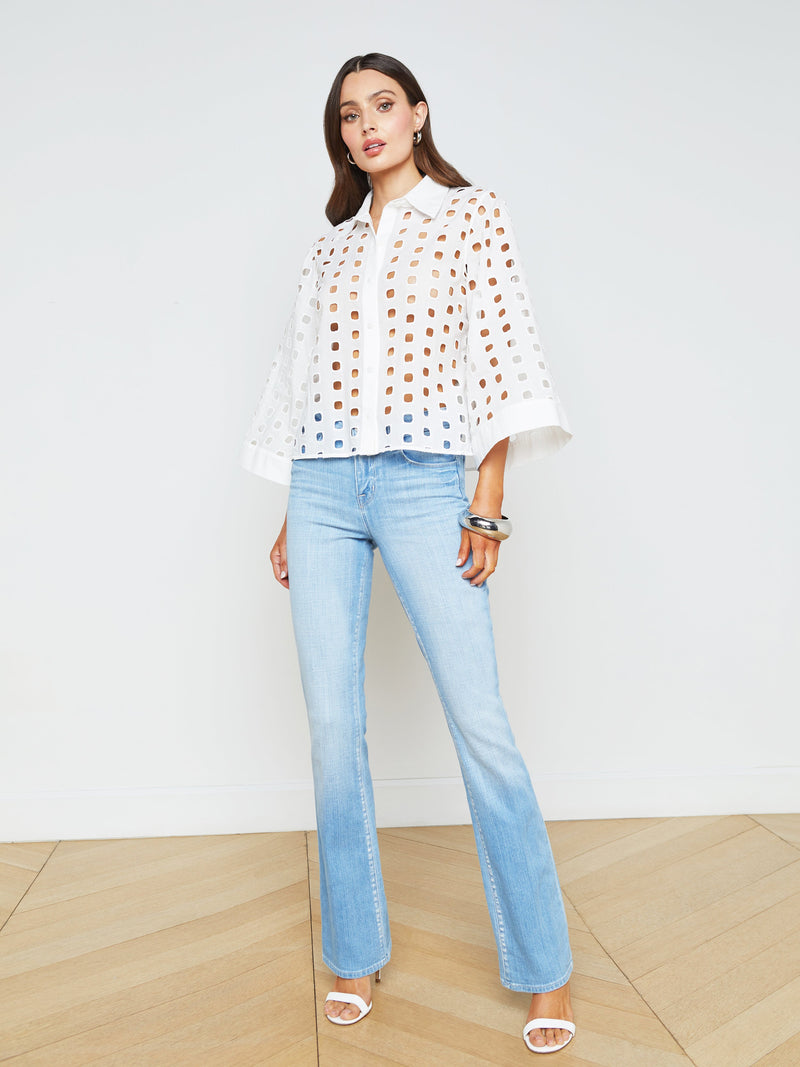 L’agence - Breslin Eyelet Blouse - White