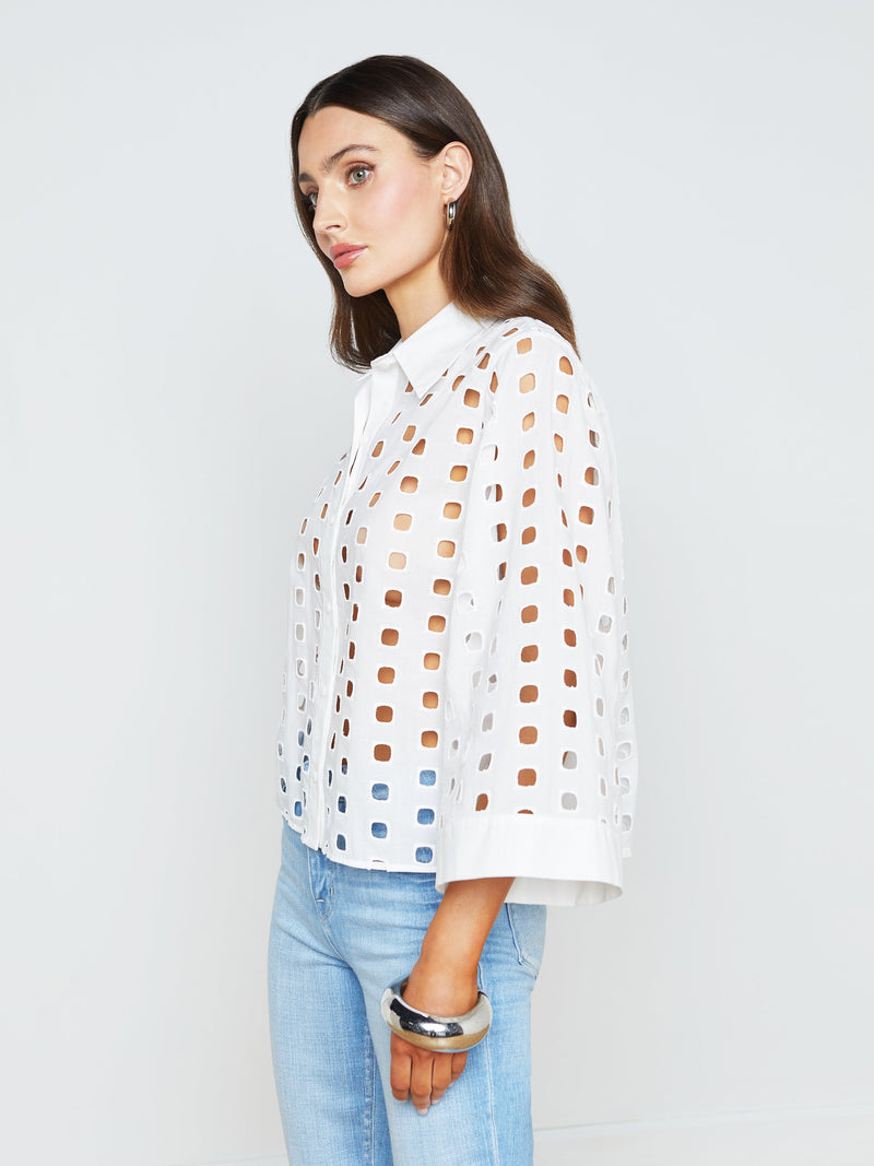 L’agence - Breslin Eyelet Blouse - White