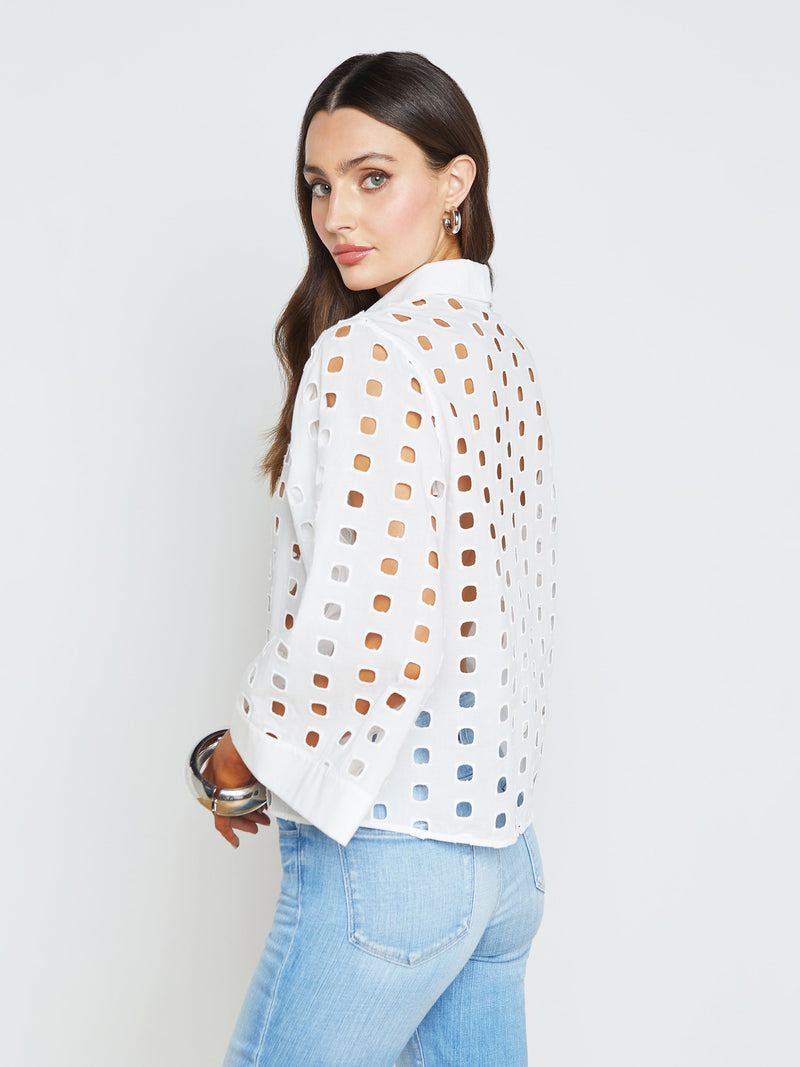 L’agence - Breslin Eyelet Blouse - White