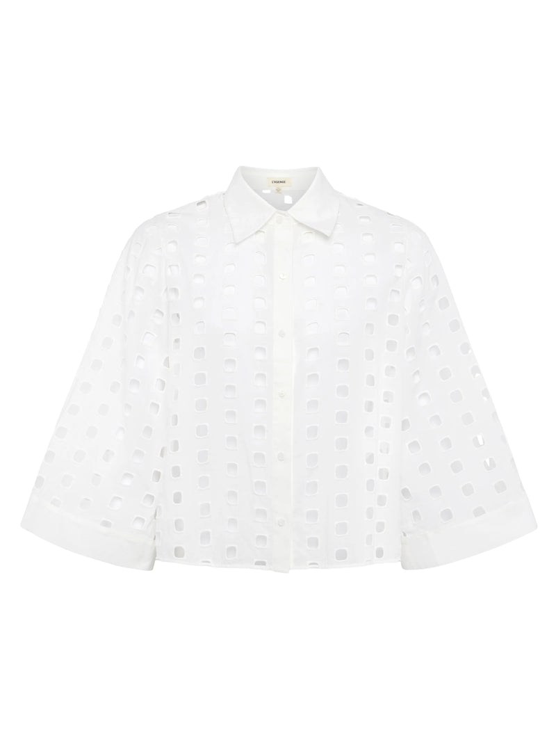 L’agence - Breslin Eyelet Blouse - White