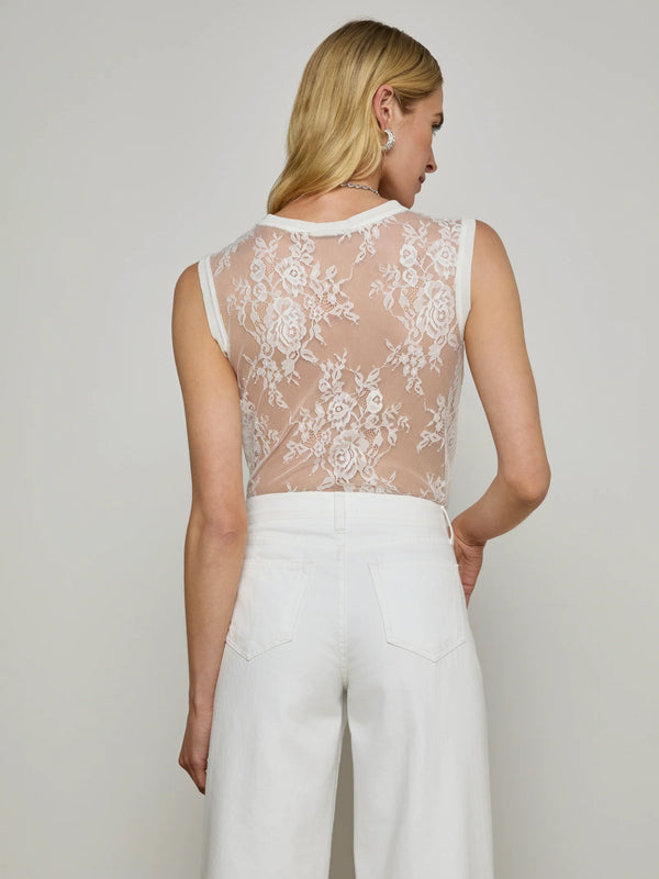L’agence - Brax Floral Lace Tank - Ivory