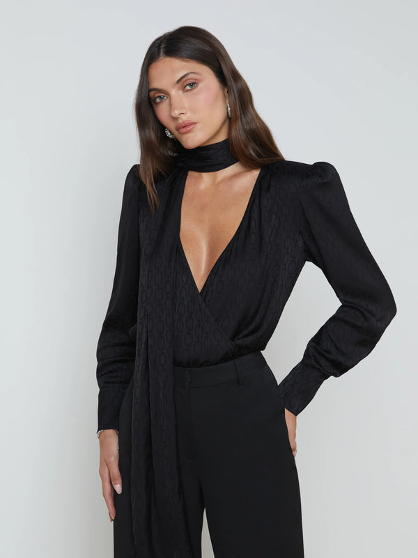 L’agence - Cambria Tie-Neck Blouse - Black