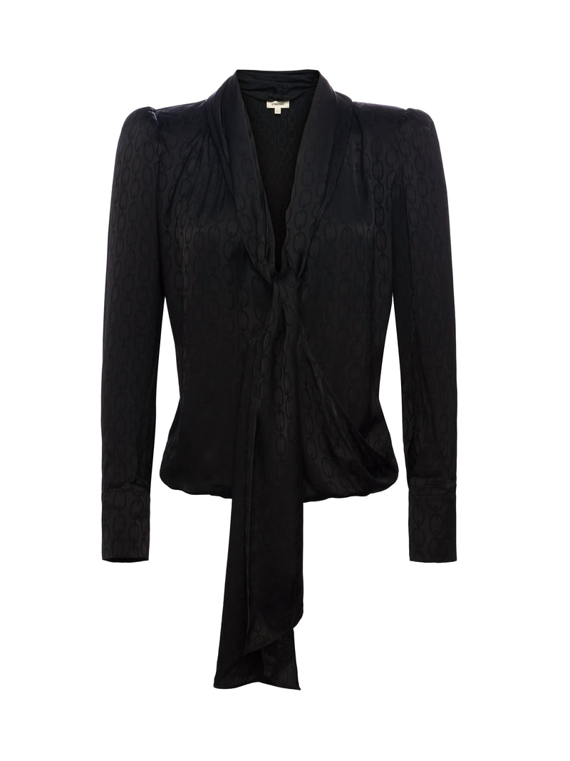 L’agence - Cambria Tie-Neck Blouse - Black