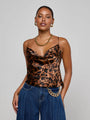 L'agence - Calista Silk Camisole - Brown Multi Amur Leopard