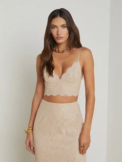 L'agence - Aislin Lace Bralette Top - Doeskin
