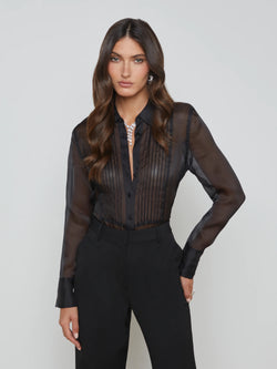 L'agence - Divya Silk Shirt - Black