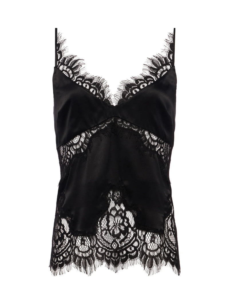 L'agence - Mitsu Silk Lace Camisole - Black