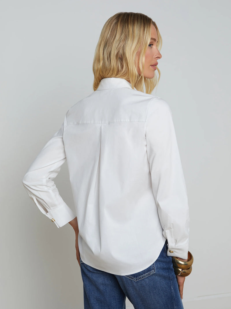 L’agence - Ellery Button-Down Shirt - White/Gold