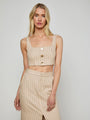 L'agence - Maylin Pinstriped Bralette Top - Tan/Brown Pinstripe