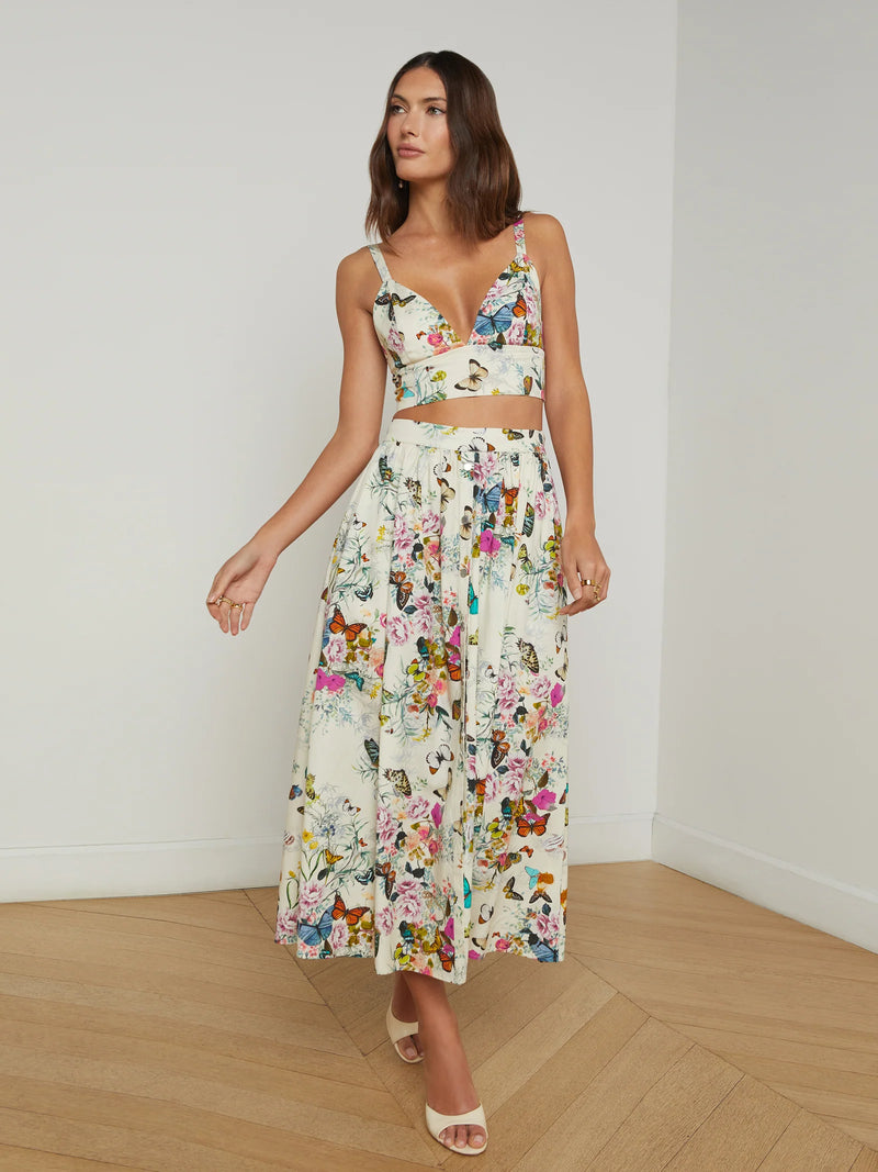 L'agence - Kaori Bralette - White Multi Chardonda Butterfly